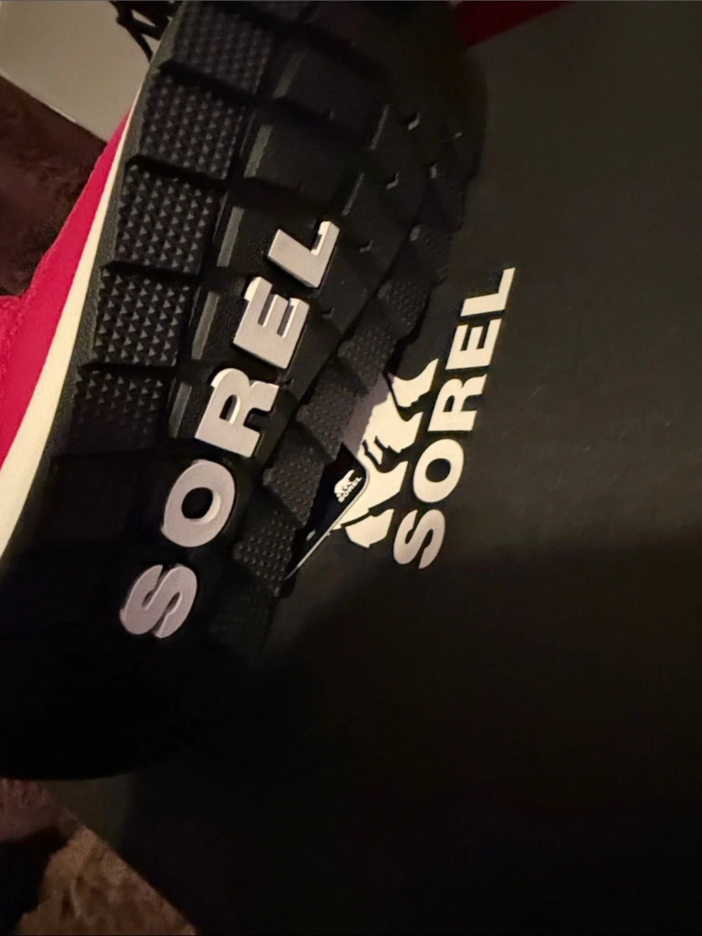 SOREL Red Lace-Up Winter‎ Boot Sorel fuchsia/red ‘Whitney II’ unisex kids 12